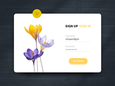 Sign Up UI clean daily ui flat flower login ui sign up