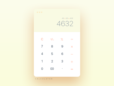 Daily UI :: Day 004 Calculator 