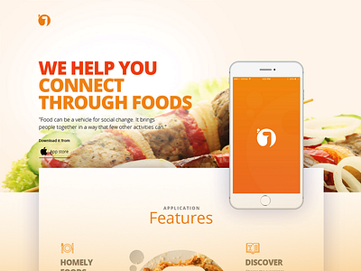 Joint_ a landing page design for food sharing app design flat food landingpage modern product store ui ux website