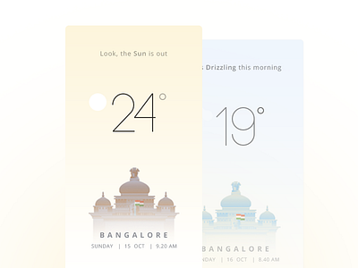 Weather App app app design bangalore clean day design morning night simple ui ux weather