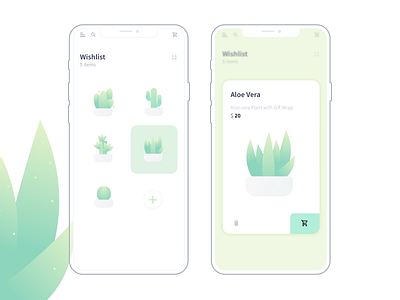 Urban Garden Wishlist app clean dribbble flat icon minimal product store ui ux