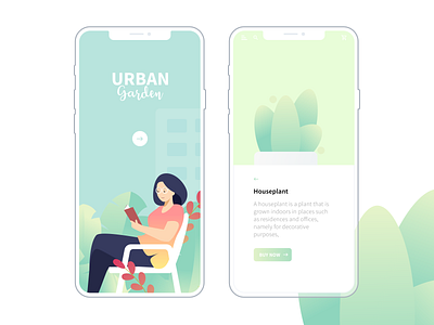 Urban Garden Simple gardening app branding clean design dribbble flat minimal product ui ux vector