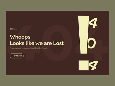 Whoops! 404 Error Page 404 404 error page adobe creativity design error figma ui ui design ux ux design website