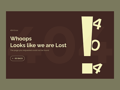 Whoops! 404 Error Page