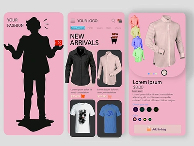 Design a mini menswear store graphic design ui