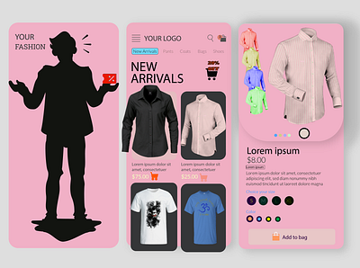 Design a mini menswear store graphic design ui