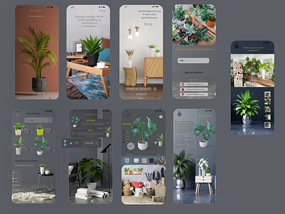 Learning to plant plants and buy pots and seedlings... app illustration ui ux