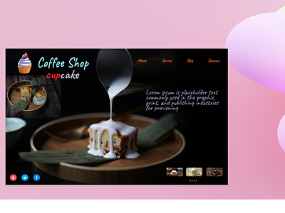 Coffee shop cupcakes design illustration ui