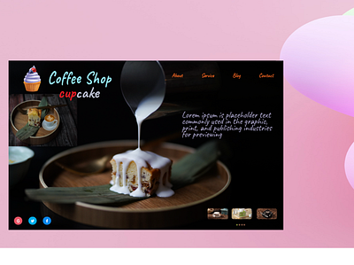 Coffee shop cupcakes design illustration ui