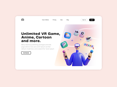 VR Game Landing page