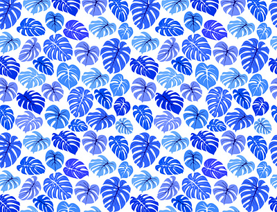 monstera blue pattern background design blue design fabric design fabric pattern floral background floral design floral pattern illustration monstera pattern design patterns seamless patterns texture