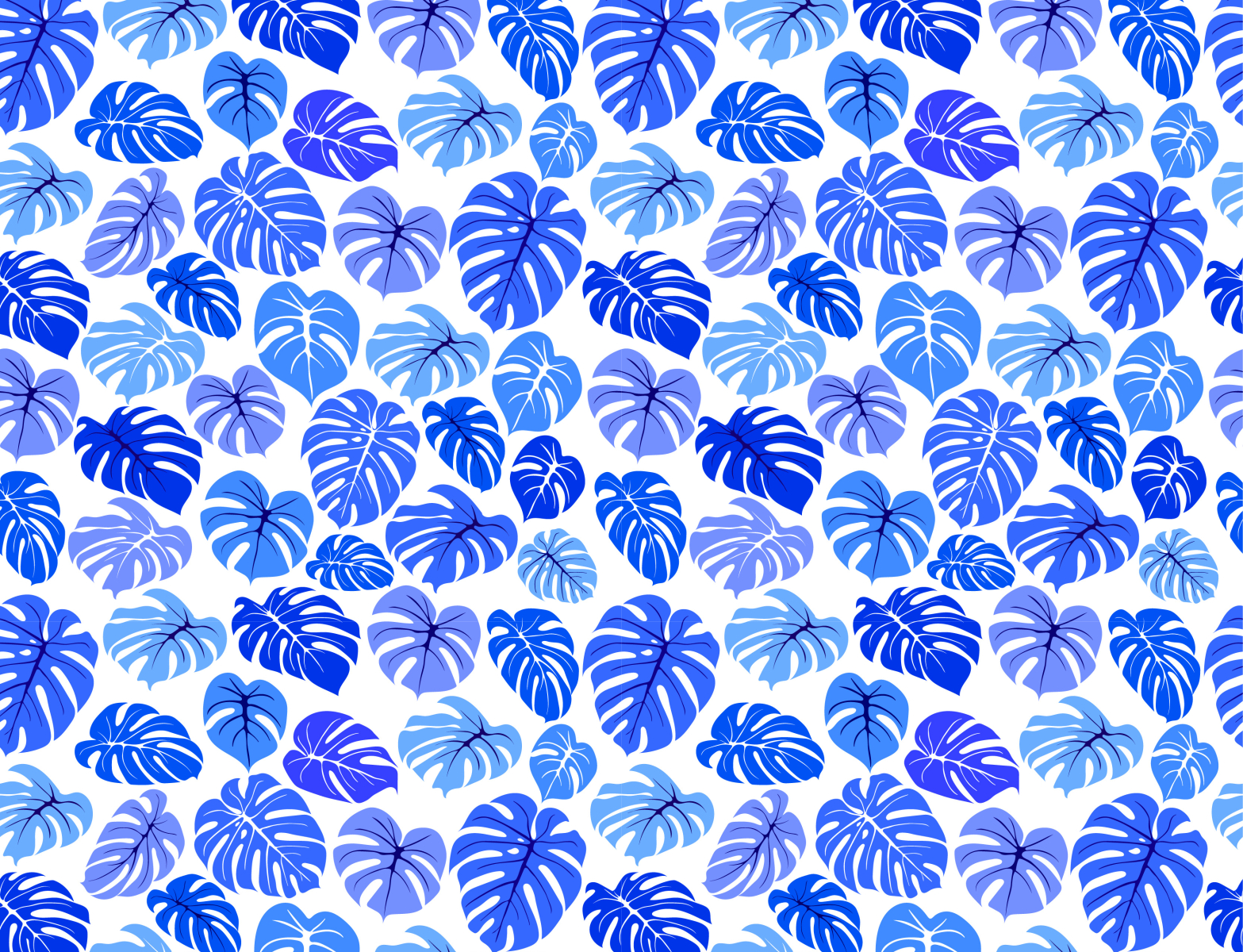 monstera blue pattern by Eunike Febe on Dribbble