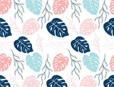 Monstera Seamless Pattern with Pastel theme abstract design design fabric design fabric pattern floral background floral pattern illustration monstera patterns texture