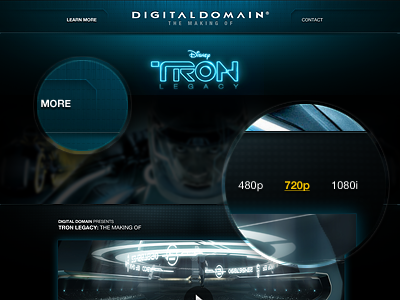 Tron Legacy Press Site awards blue citrusbyte dark digital domain future futuristic press quality tech vfx video vip