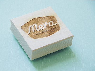 Mera Photography (Stamp) branding cursive headshots logo logotype mera photography photos portraits stamp typography wood