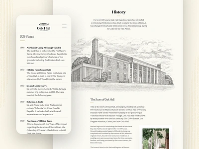 Oak Hall Estate — History editorial engraving estate history mansion mobile oak hall responsive timeline website