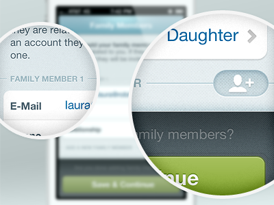 Family Members add app button citrusbyte delete family health iphone members mhealth mobile remove texture ui