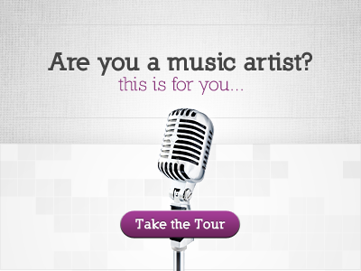 Are you a music artist? artist banner microphone music noise purple texture tour