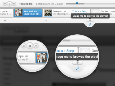 Top Header Music Player - Part 1 citrusbyte clusters controls drag draggable grey music player playlist ui