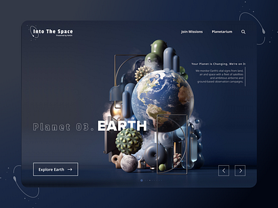 Space App - Web Design challenge design exploration nasa planet planet earth planetarium space ui ui ux uidesign web design webdesign website design