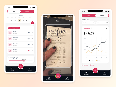 Financial Manager - Mobile App expense financial manager income mobile app mobile app design mobile design mobile ui money app money management money manager scan scanner scanning ui uidesign uiuxdesign