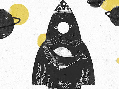instagram challenge: space design drawing illustration illustrator ipaddrawing ipadpro kiasue planet procreate rocket space whale