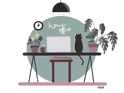 cat and homeoffice animation animation 2d cat gif gif animation homeoffice illustration illustration art kiasue procreate procreate animation procreateapp