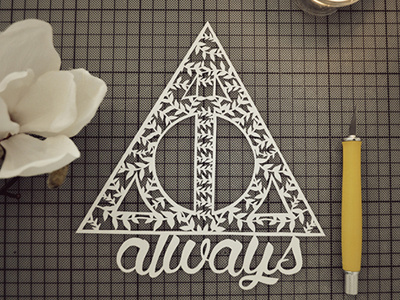 harry potter | deathly hallows sign always harrypotter paper papercut papercutting potter sign symbol