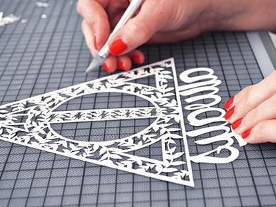 Cutting Progress craft design illustration paper papercut papercutting quote typo typography wood