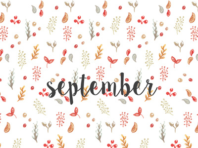 september calendar sheet autumn draw drawing handmade illustration kiasue pattern pattern design sepetmber watercolor