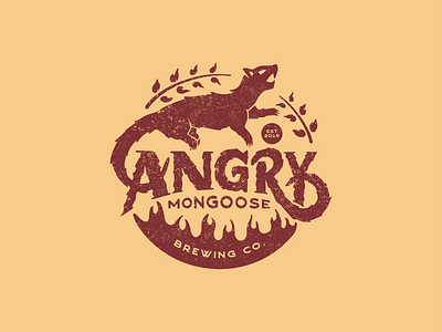 Angry Mongoose — Logo brewery logo graphic design logo textured vector