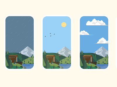 Cabin weather illustration color illustration nature ui