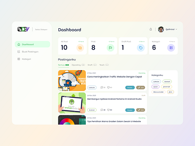 Blog Dev - Blog Dashboard app dailyui dashboard app dashboard ui ui ux web