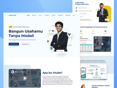 Vtube - Company Profile Landing Page app companyprofie dailyui design landingpage ui ux web