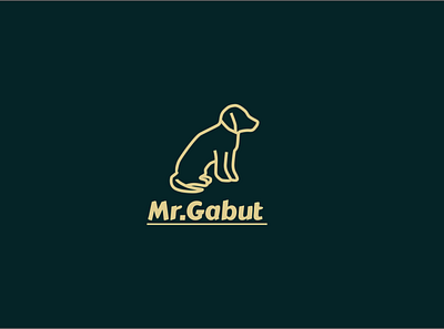 MR GABUT design dog flat icon illustrator logo minimal vector