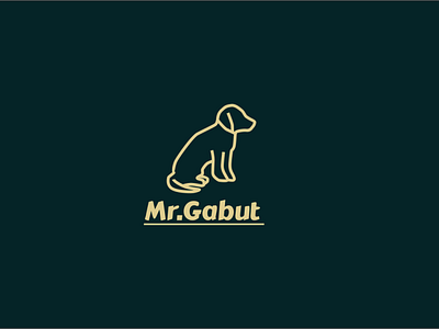 MR GABUT design dog flat icon illustrator logo minimal vector