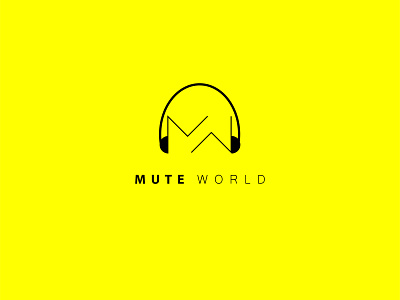 MUTE WORLD branding creative idenity letter logo minimal minimalist logo music mute world sound