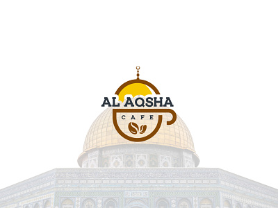 Al Aqsha Cafe branding cafe coffeeshop design flat icon identity design illustration illustrator islamicart logo minimal