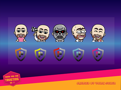 Custom GTA emote character and twitch badge