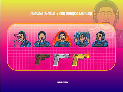 Costum emote and sub Badge Twitch for blue shooter