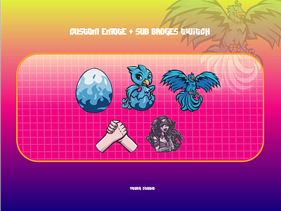 Custom blue brid theme emote & sub badge twitch bluebird closethedoor design digimon discover evolution gamers layerdesign max naruto pokemon process projectcreative realtedwork taghype thailler twitchcustom uploadesign worktogether youtube