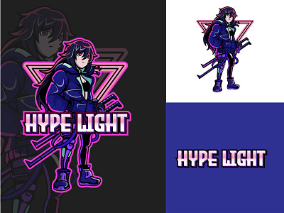 custom logo esports for Hype Light youtube channel angle anime character designesports esportscustom esportwomen gameranime genshinimpact hype hypelight light max purple retro retrodesign sword swordartonline triangle womenyoutuber youtubergamer