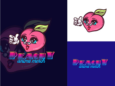 Peachy Anime merch retro logos for etzy tumbnails 2021 anime appledesign artworkstyle assetdesign creative designcustom etzy etzyasset feedback fruit hiringdesign iphone13 merch nftasset peach peachy retrodesign retrostyle usa