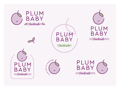 Baby Plums - Round 2.1 baby brand branding design handmade illustration logo mark plum vector