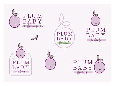 Baby Plums - Round 2.2 baby brand branding clothing brand design handmade humble icon illustration logo mark plum typography vector