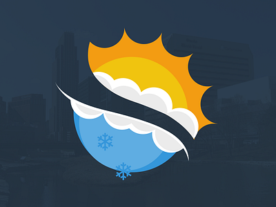 Welcome Back to Sunny Omaha cold hot icon logo omaha snow sun tornado weather wind