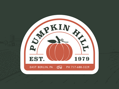 Pumpkin to talk about brand branding design hill icon illustration logo mark pumpkin tractor vector