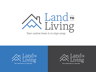 Land to Living Concept 1A brand branding home house logo mark mountain typography vector