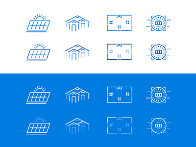 Custom Home Icons - Simplified Version [WIP] architecture brand design electric floorplan home house icon illustration roof solar solar panel sun utilities vector window