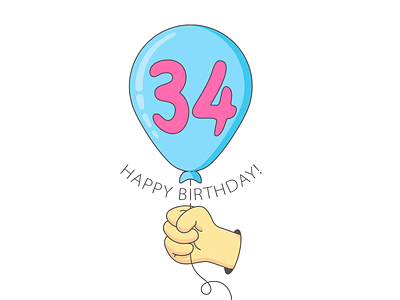 Affordable gift balloon hand happy birthday illustration vector
